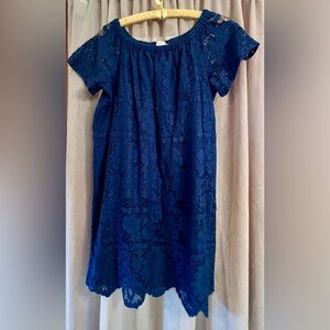 Lace blue/teal mini-dress SMALL